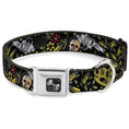 Load image into Gallery viewer, Dog Bone Seatbelt Buckle Collar - Born to Raise Hell CLOSE-UP Black
