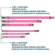 Dog Bone Seatbelt Buckle Collar - Butterflies Pink