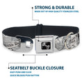 Load image into Gallery viewer, Dog Bone Seatbelt Buckle Collar - BD Skull w/Roses
