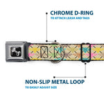 Dog Bone Seatbelt Buckle Collar - BD Monogram Tan/Multi Neon
