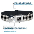 Load image into Gallery viewer, Dog Bone Seatbelt Buckle Collar - Buffalo Plaid Black/White
