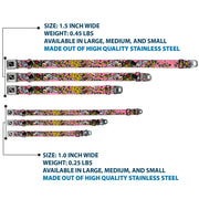 Dog Bone Seatbelt Buckle Collar - Born to Raise Hell CLOSE-UP Pink