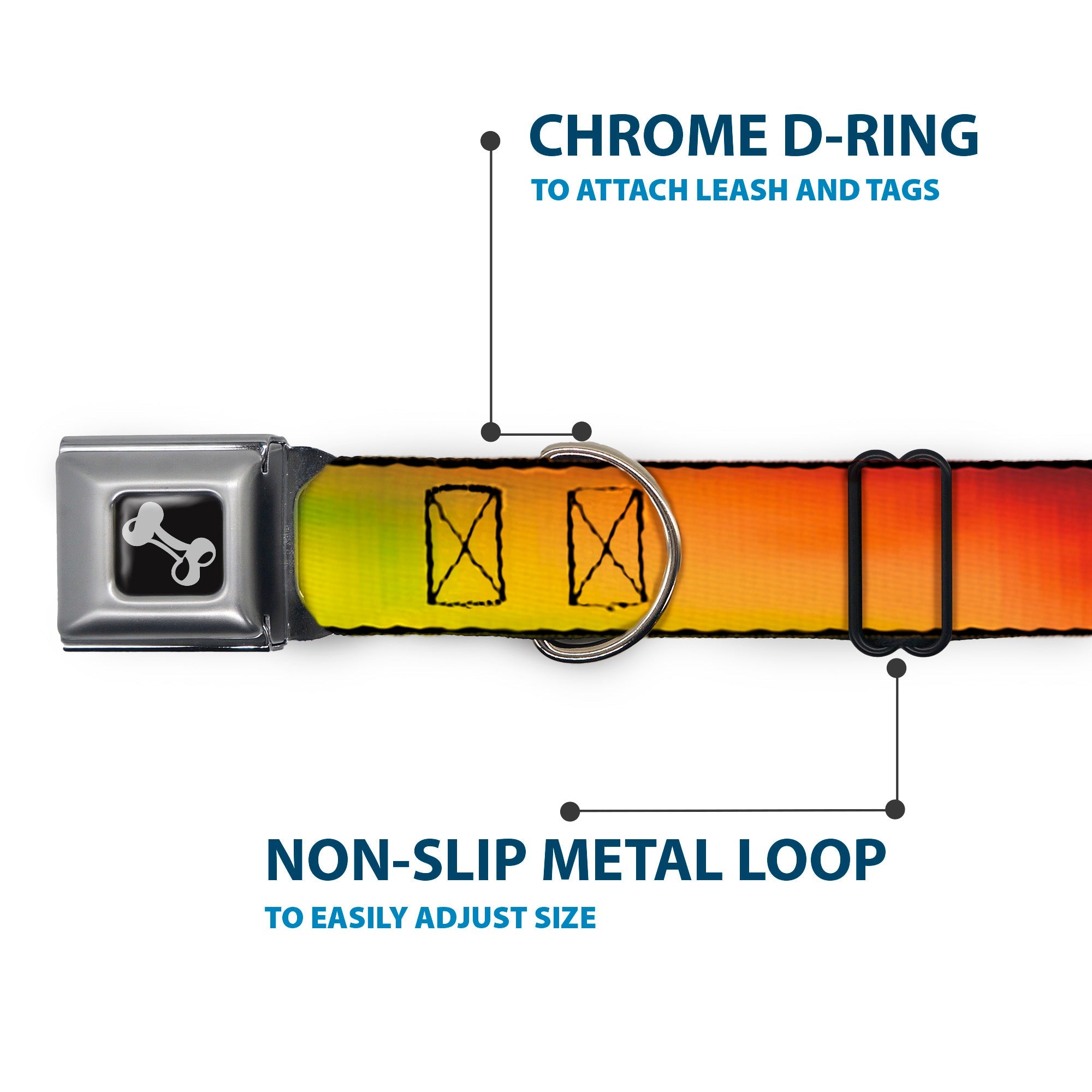 Dog Bone Seatbelt Buckle Collar - BD Psychedelic