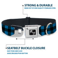 Load image into Gallery viewer, Dog Bone Seatbelt Buckle Collar - Buffalo Plaid Black/Turquoise
