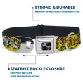 Load image into Gallery viewer, Dog Bone Seatbelt Buckle Collar - Born to Raise Hell Yellow
