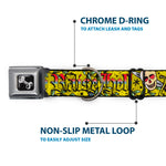 Dog Bone Seatbelt Buckle Collar - Born to Raise Hell Yellow