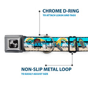 Dog Bone Seatbelt Buckle Collar - Beach Scene 1