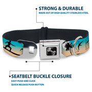 Dog Bone Seatbelt Buckle Collar - Beach Surfer