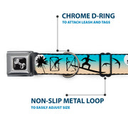 Dog Bone Seatbelt Buckle Collar - Beach Surfer