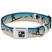 Dog Bone Seatbelt Buckle Collar - Beach Surfer