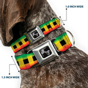Dog Bone Seatbelt Buckle Collar - Buffalo Plaid Rasta