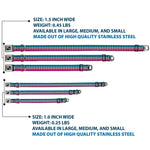 Dog Bone Seatbelt Buckle Collar - Buffalo Plaid Turquoise/Fuchsia Fade