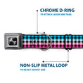 Load image into Gallery viewer, Dog Bone Seatbelt Buckle Collar - Buffalo Plaid Turquoise/Fuchsia Fade
