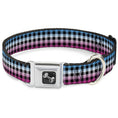 Load image into Gallery viewer, Dog Bone Seatbelt Buckle Collar - Buffalo Plaid Turquoise/Fuchsia Fade
