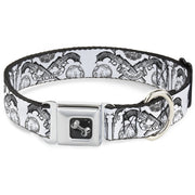Dog Bone Seatbelt Buckle Collar - BD Est. 93 White