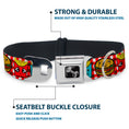 Load image into Gallery viewer, Dog Bone Seatbelt Buckle Collar - Burger & Fries Cartoon
