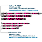 Dog Bone Seatbelt Buckle Collar - Buffalo Plaid Abstract White/Black/Fuchsia