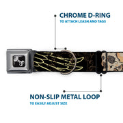 Dog Bone Seatbelt Buckle Collar - BD Die Hard Skull 01