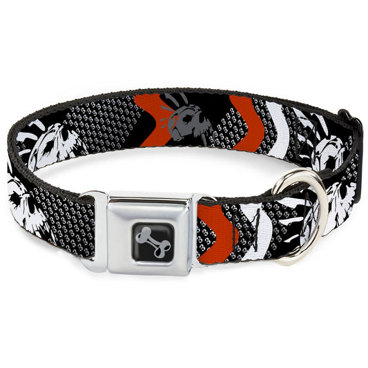 Dog Bone Seatbelt Buckle Collar - BD Die Hard Skull 01