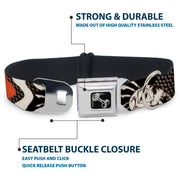 Dog Bone Seatbelt Buckle Collar - BD Die Hard Skull 02