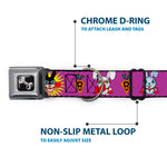 Dog Bone Seatbelt Buckle Collar - Bunny Superhero Purple