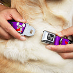 Dog Bone Seatbelt Buckle Collar - Bunny Superhero Purple