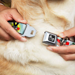 Dog Bone Seatbelt Buckle Collar - Bunny Superhero Multi Pastel