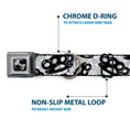 Load image into Gallery viewer, Buckle-Down Seatbelt Buckle Dog Collar - Brass Knuckles White/Gray/Black
