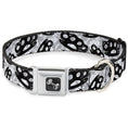 Load image into Gallery viewer, Buckle-Down Seatbelt Buckle Dog Collar - Brass Knuckles White/Gray/Black

