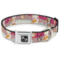 Load image into Gallery viewer, Dog Bone Seatbelt Buckle Collar - Block Penguins Mauve
