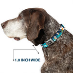 Dog Bone Seatbelt Buckle Collar - Block Penguins Navy