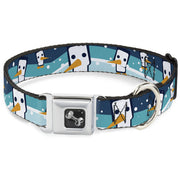 Dog Bone Seatbelt Buckle Collar - Block Penguins Navy