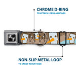 Dog Bone Seatbelt Buckle Collar - Block Penguins Tan