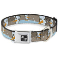Load image into Gallery viewer, Dog Bone Seatbelt Buckle Collar - Block Penguins Tan
