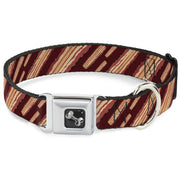 Dog Bone Seatbelt Buckle Collar - Bacon Slices Maroon