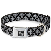 Dog Bone Seatbelt Buckle Collar - Boudoir Wallpaper Black/White