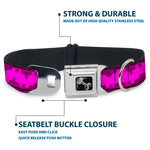 Dog Bone Seatbelt Buckle Collar - Boudoir Wallpaper Fuchsia/Black