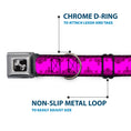 Load image into Gallery viewer, Dog Bone Seatbelt Buckle Collar - Boudoir Wallpaper Fuchsia/Black
