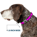 Dog Bone Seatbelt Buckle Collar - Boudoir Wallpaper Fuchsia/Black