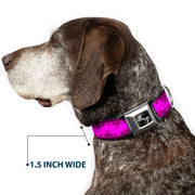 Dog Bone Seatbelt Buckle Collar - Boudoir Wallpaper Fuchsia/Black