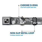 Dog Bone Seatbelt Buckle Collar - Camo White