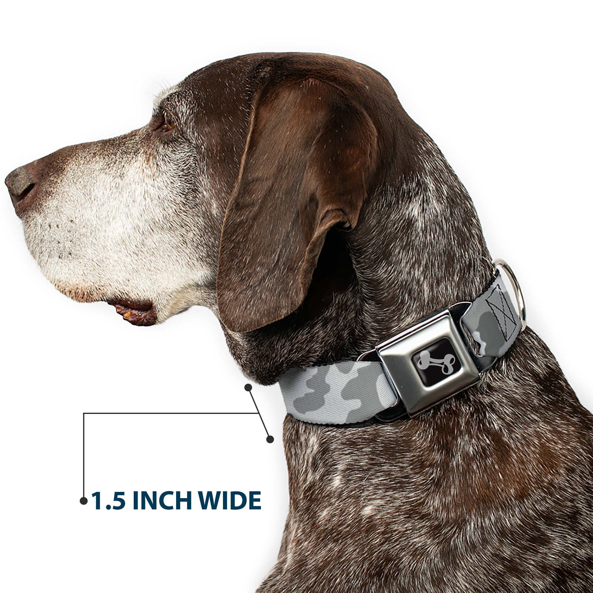 Dog Bone Seatbelt Buckle Collar - Camo White