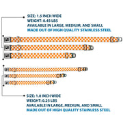 Dog Bone Seatbelt Buckle Collar - Checker White/TN Orange