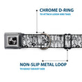 Load image into Gallery viewer, Dog Bone Seatbelt Buckle Collar - Crosses Assorted Distressed White/Black
