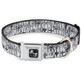 Load image into Gallery viewer, Dog Bone Seatbelt Buckle Collar - Crosses Assorted Distressed White/Black
