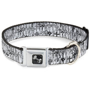 Dog Bone Seatbelt Buckle Collar - Crosses Assorted Distressed White/Black