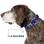 Dog Bone Seatbelt Buckle Collar - Camo Blue