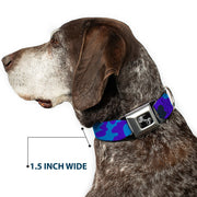 Dog Bone Seatbelt Buckle Collar - Camo Blue