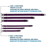 Dog Bone Seatbelt Buckle Collar - Checker Black/Purple