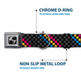 Load image into Gallery viewer, Dog Bone Seatbelt Buckle Collar - Checker Stripe Black/Gray/Blue/Gold/Pink
